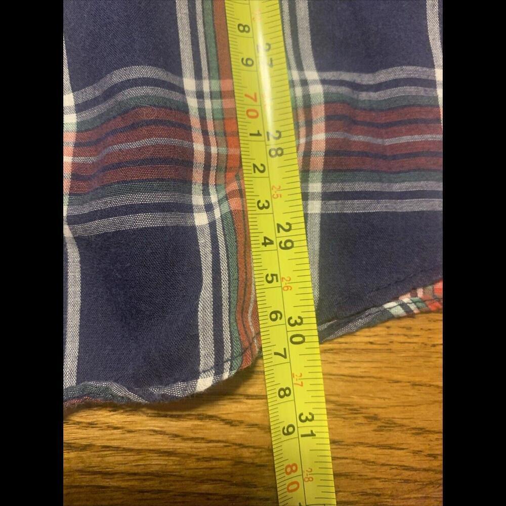 Vtg C Hart Button Up Shirt Big Men 1XL Blue Red Plaid Pearl Snap Western Cowboy - Picture 6 of 9